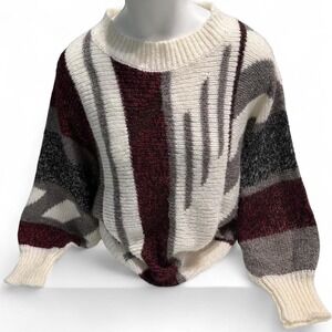 Vintage Carducci Chunky Knit Sweater | Wool Blend | Cozy Slouchy Fit | L